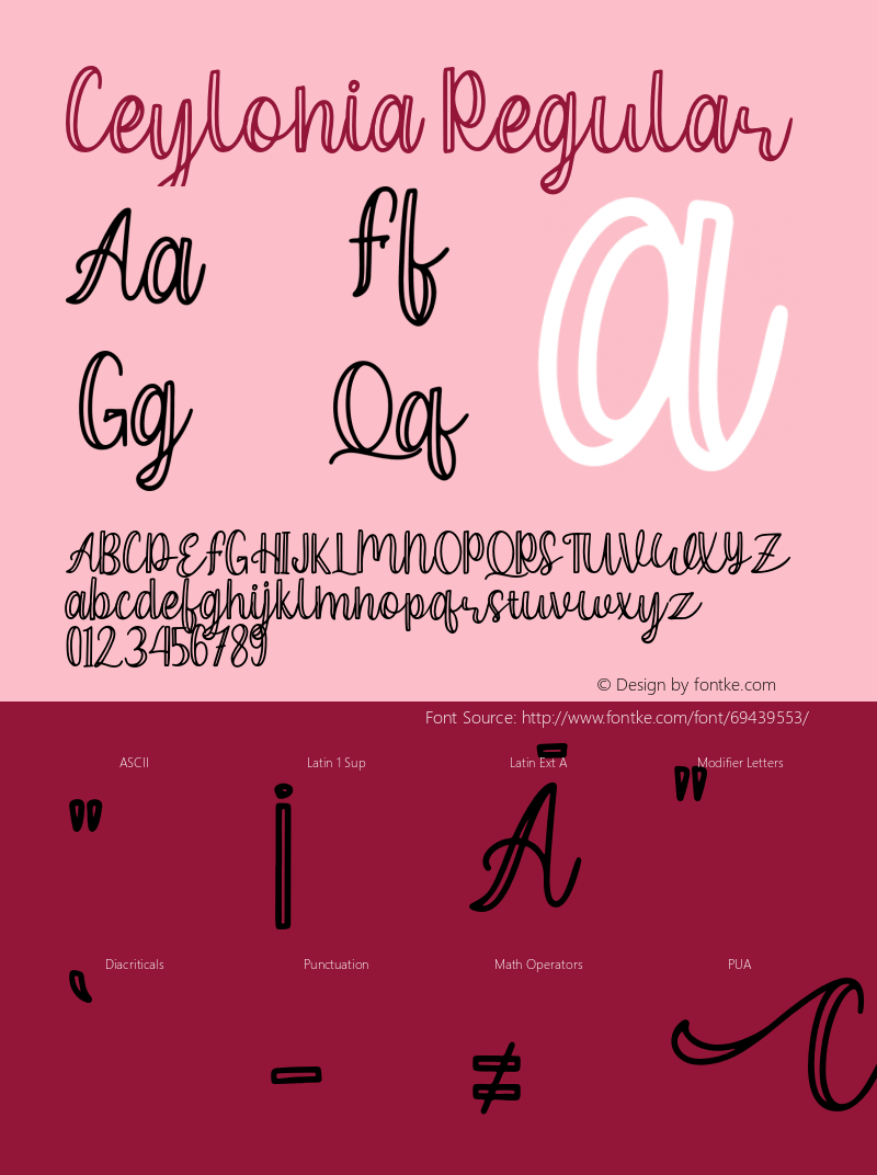 Ceylonia Version 1.00;May 6, 2020;FontCreator 12.0.0.2525 64-bit Font Sample