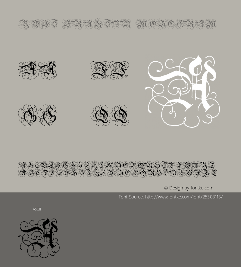 YWFTFraktur-Monogram Version 1.000 Font Sample