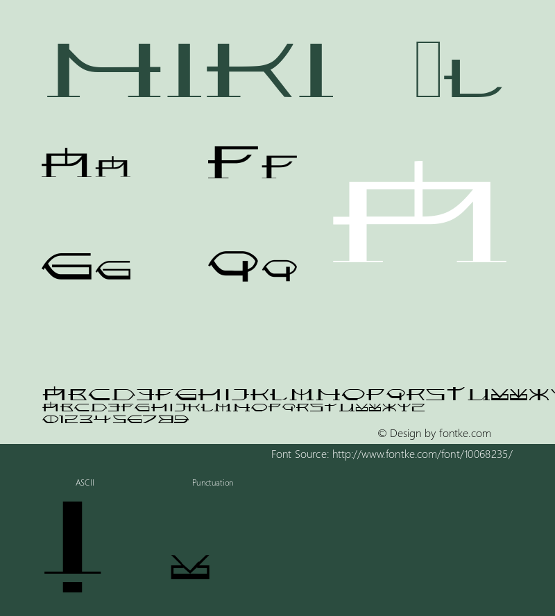 NIKI _l 1.0 Mon May 22 20:25:59 1995 Font Sample