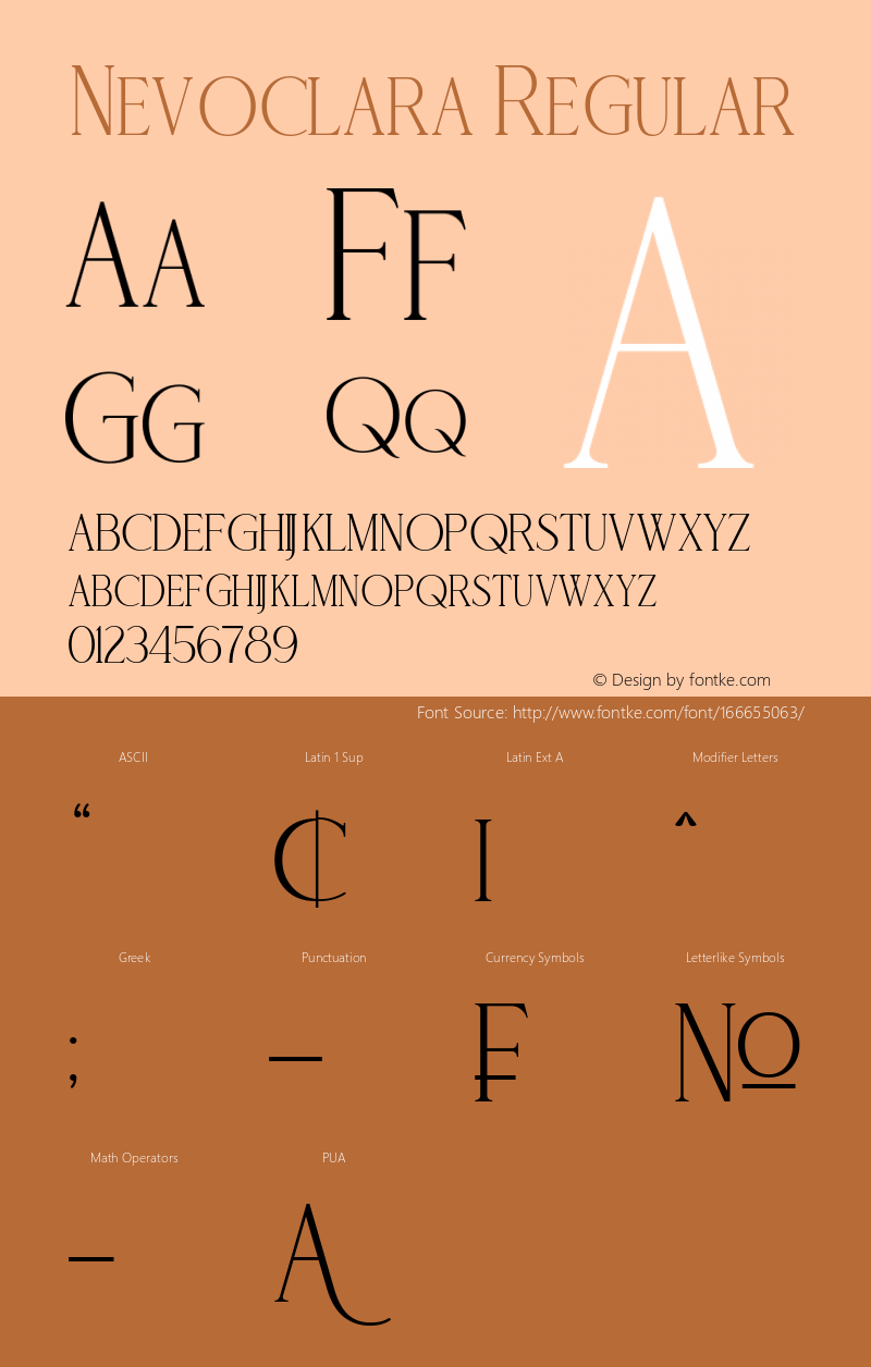 Nevoclara 1.00 Font Sample