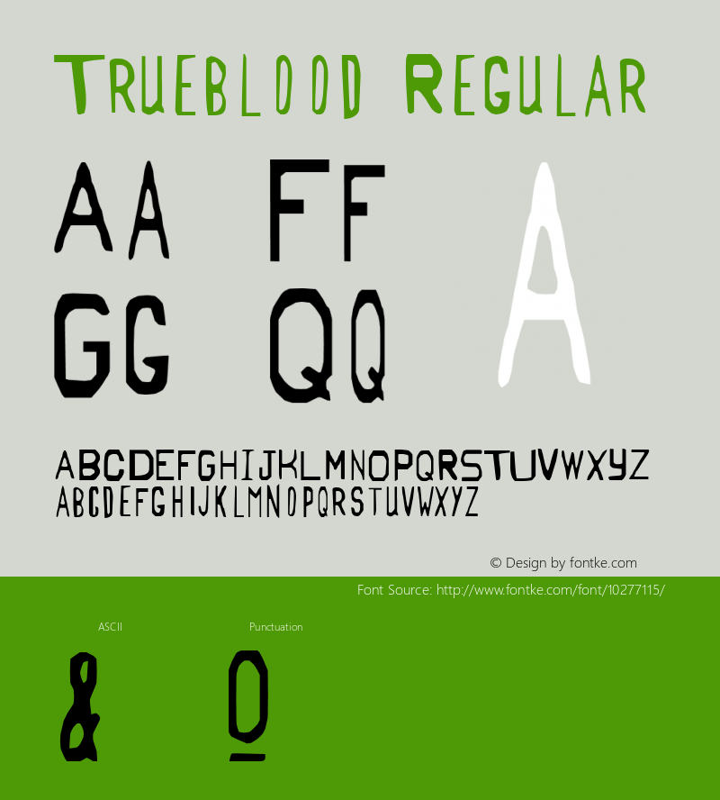 Trueblood Regular Version 001.000 Font Sample