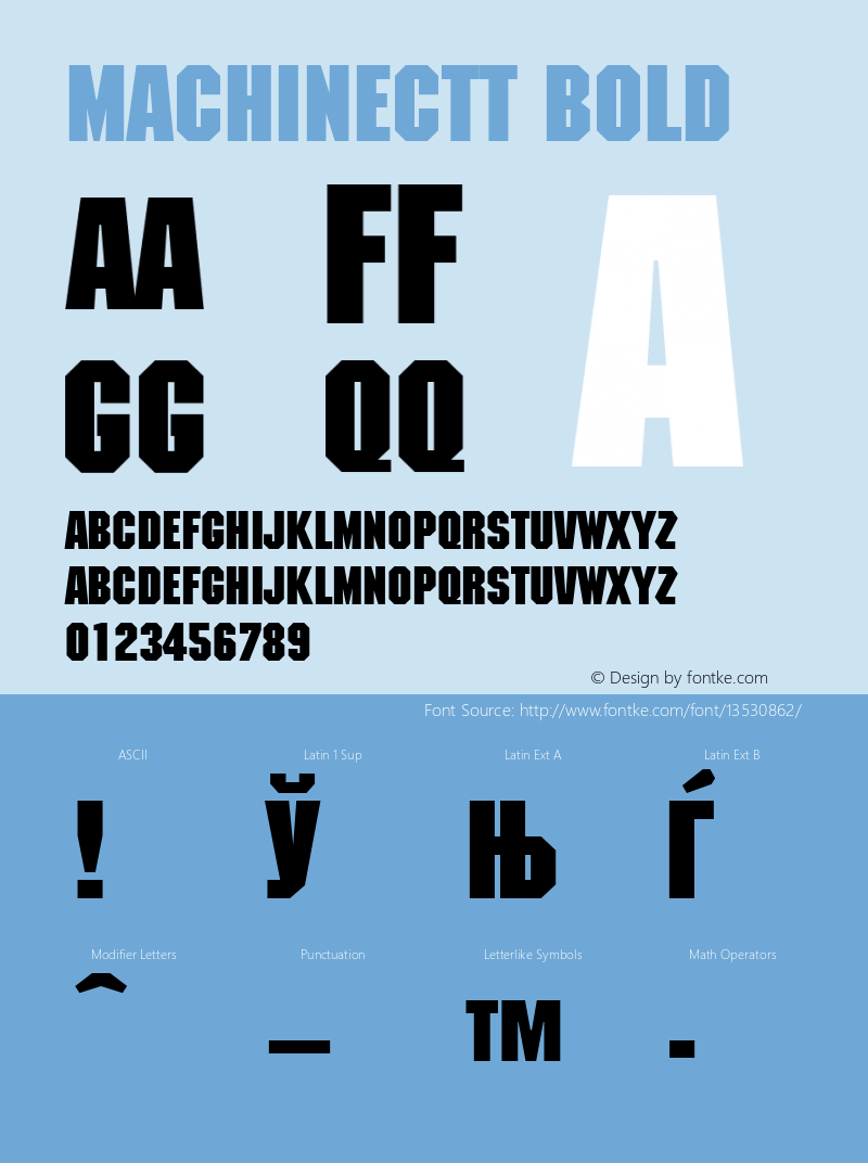 MachineCTT Bold 1.100.000 Font Sample