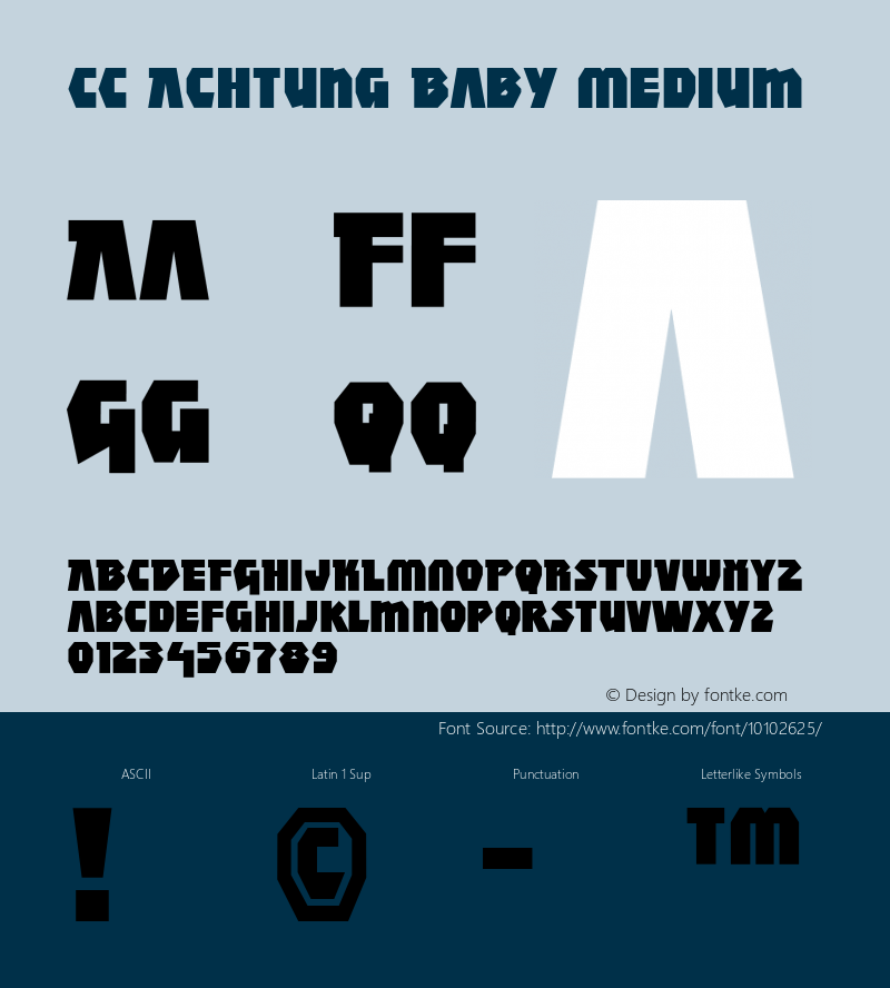 CC Achtung Baby Medium 001.000 Font Sample