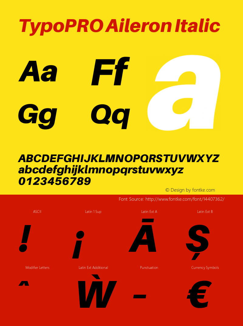 TypoPRO Aileron Italic Version 1.000;PS 001.000;hotconv 1.0.70;makeotf.lib2.5.58329 Font Sample