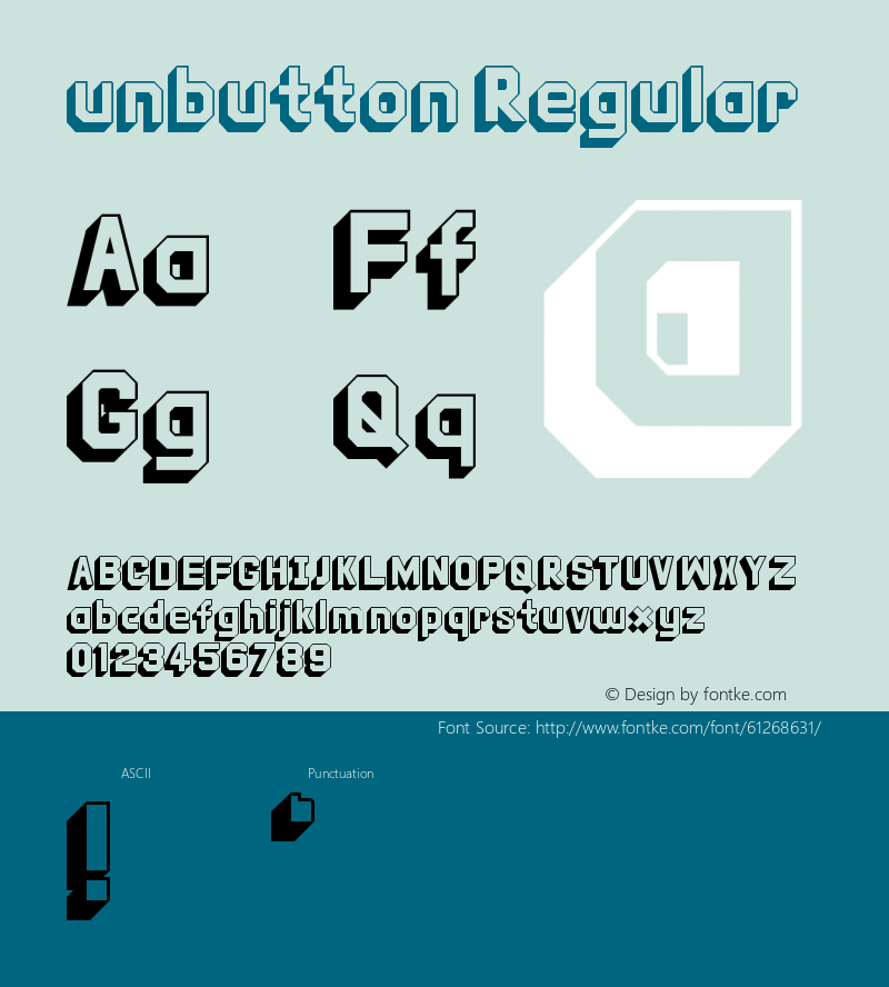 unbutton Regular Version 1.0 Font Sample