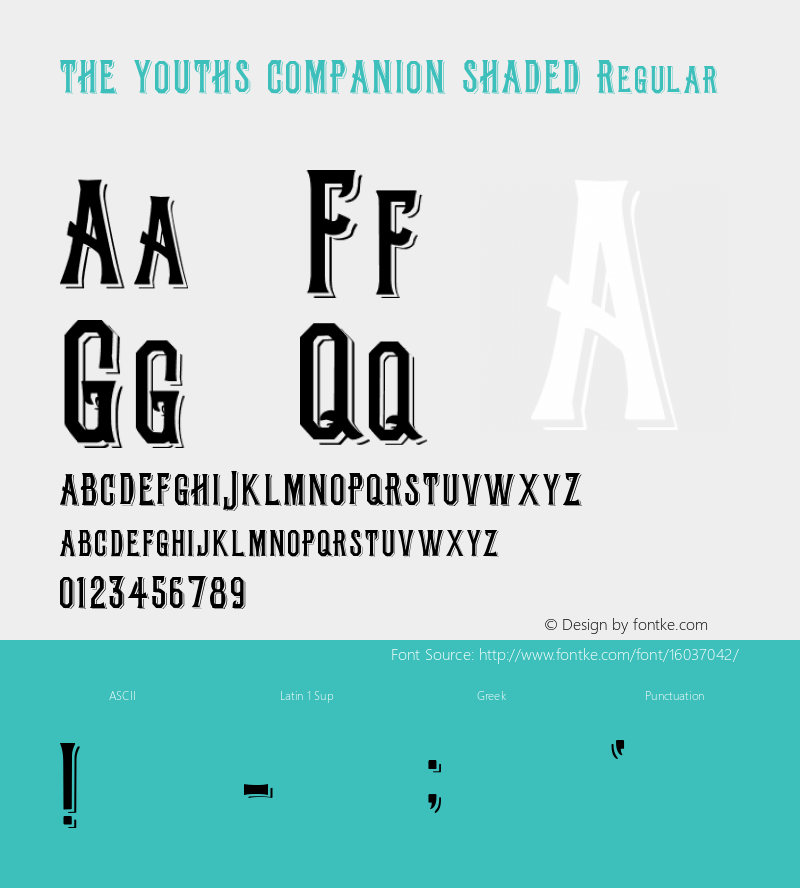THE YOUTHS COMPANION SHADED Regular Version 1.000 2015 initial release Font Sample