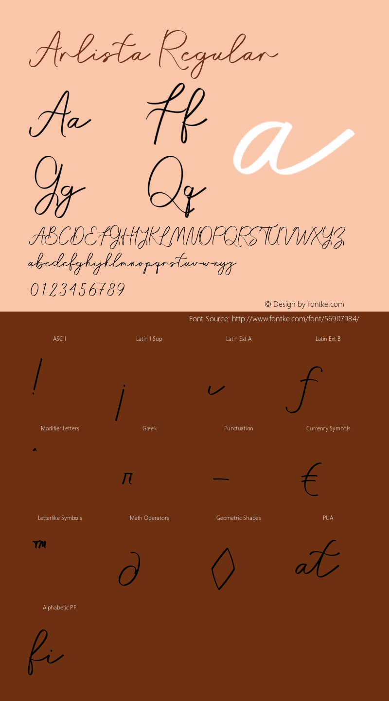 Arlista Version 1.000 Font Sample