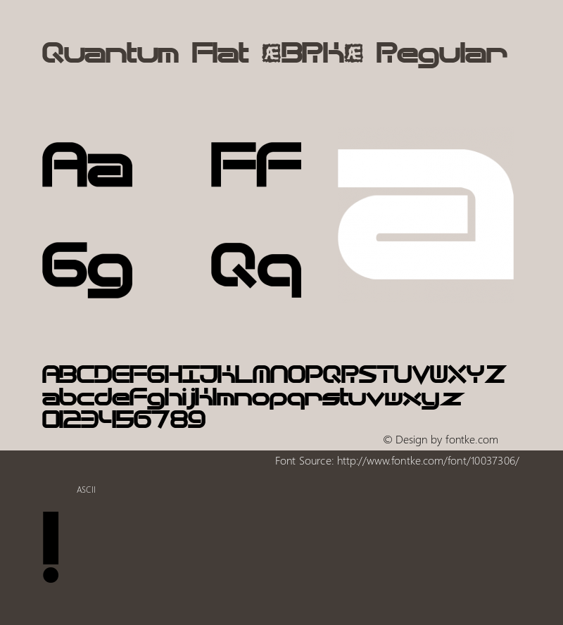 Quantum Flat (BRK) Regular Version 2.04 Font Sample