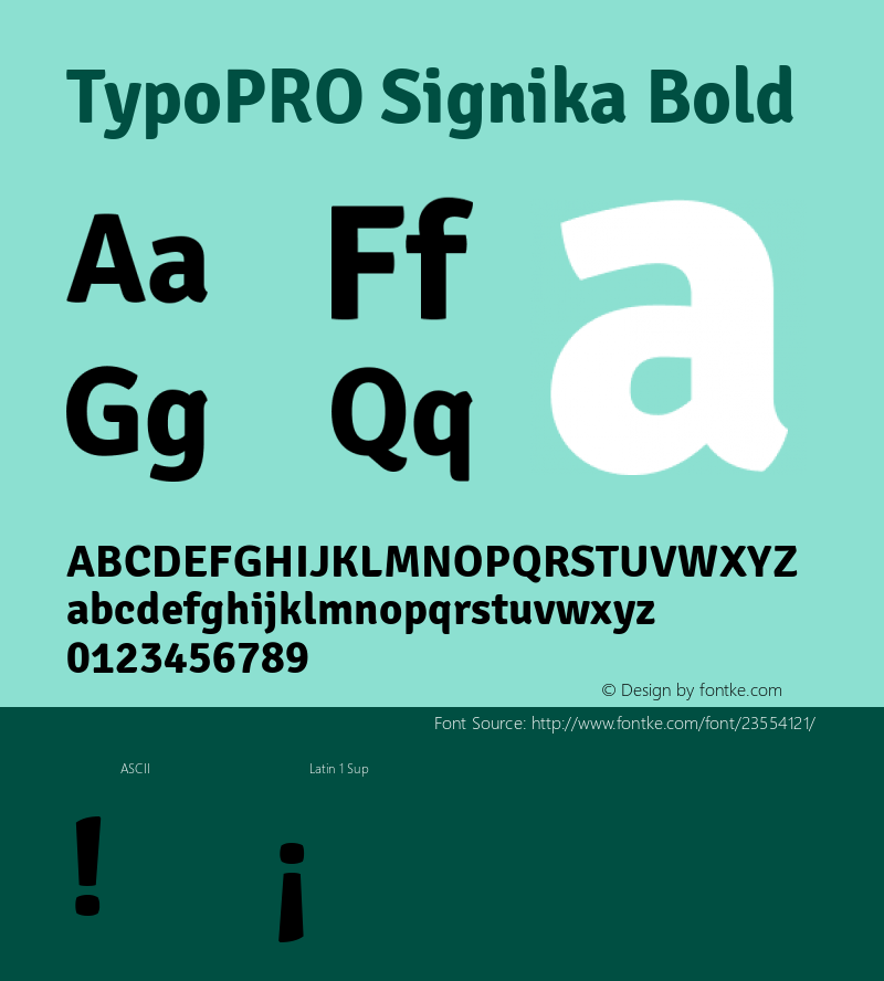 TypoPRO Signika Bold Version 1.002 Font Sample