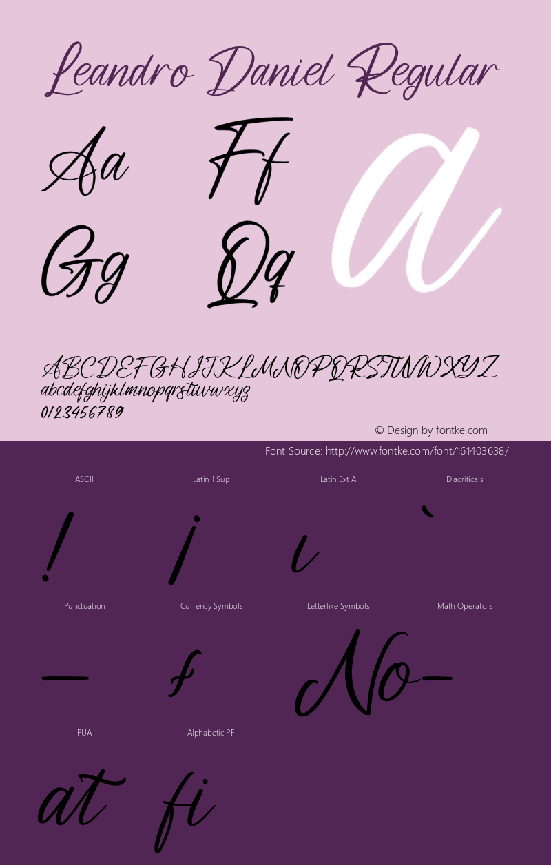 Leandro Daniel Version 1.00;May 27, 2021;FontCreator 13.0.0.2683 64-bit Font Sample