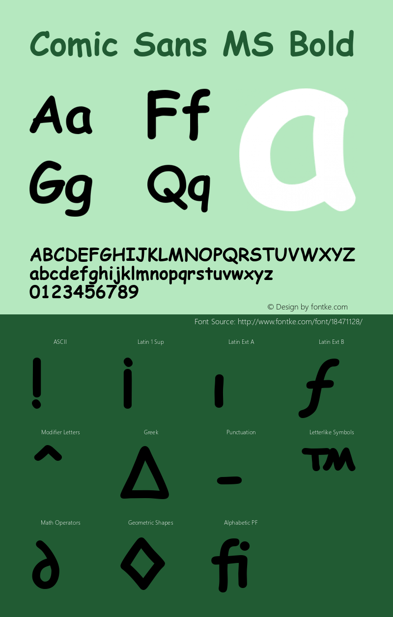 Comic Sans MS Bold Version 1.20 Font Sample