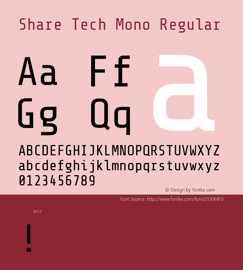 Share Tech Mono Regular  Font Sample