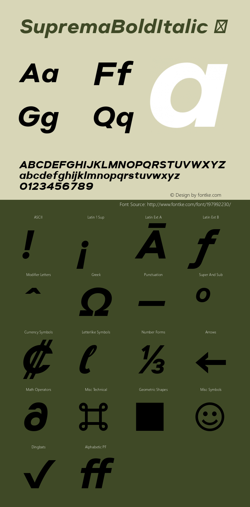 ☞Suprema Bold Italic Version 1.001;com.myfonts.easy.artegra.suprema.bold-talic.wfkit2.version.5fu2图片样张