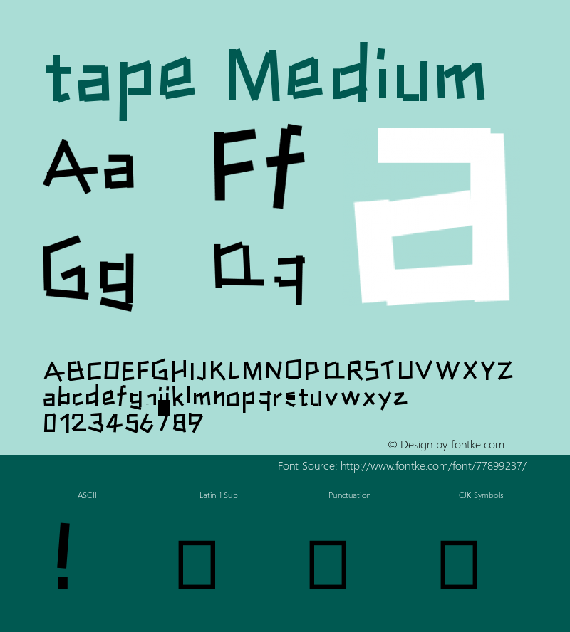 tape Version 001.000 Font Sample