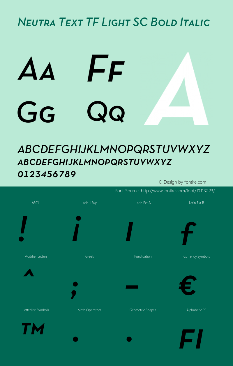 Neutra Text TF Light SC Bold Italic OTF 1.000;PS 001.000;Core 1.0.29 Font Sample