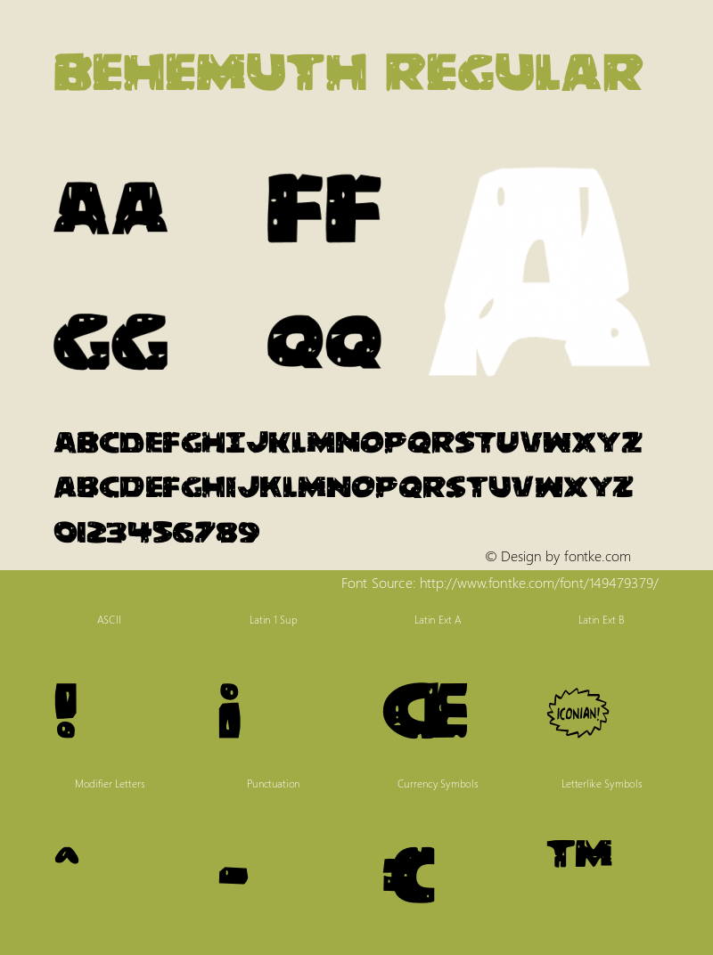 Behemuth Version 1.0; 2018 Font Sample