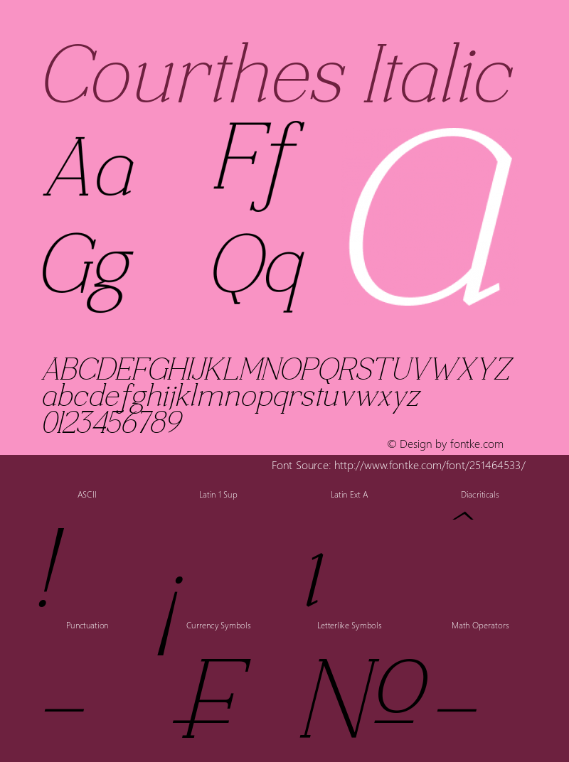 Courthes Italic Version 1.00;May 30, 2023;FontCreator 13.0.0.2683 32-bit图片样张