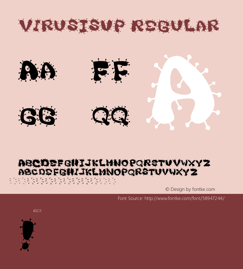 VirusIsUp Version 001.000 Font Sample