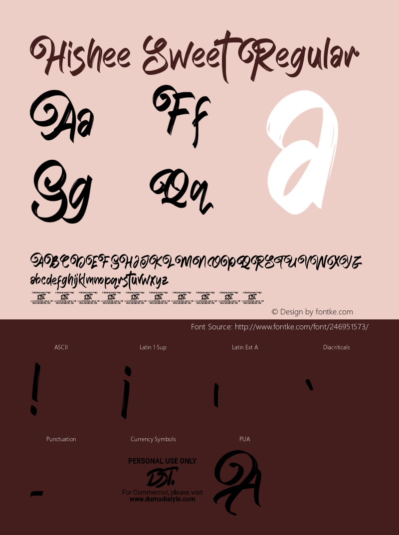 Hishee Sweet Version 1.00;July 15, 2022;FontCreator 13.0.0.2683 64-bit图片样张