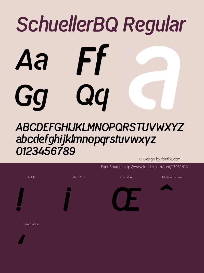 SchuellerBQ Regular Version 001.001 Font Sample