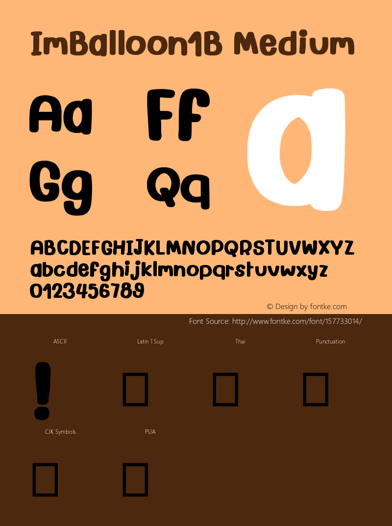 ImBalloon1B Version 001.000 Font Sample