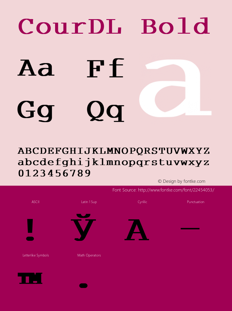 CourDL Bold Version 1.0 Font Sample