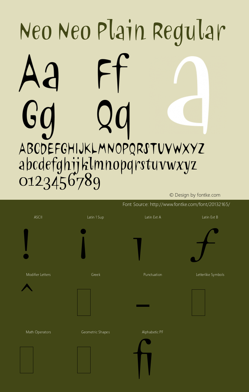 NeoNeoPlain 1.0 Font Sample