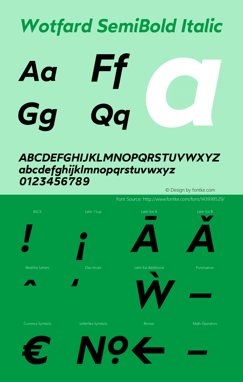 Wotfard SemiBold Italic Version 1.000 | wf-rip DC20200330 Font Sample