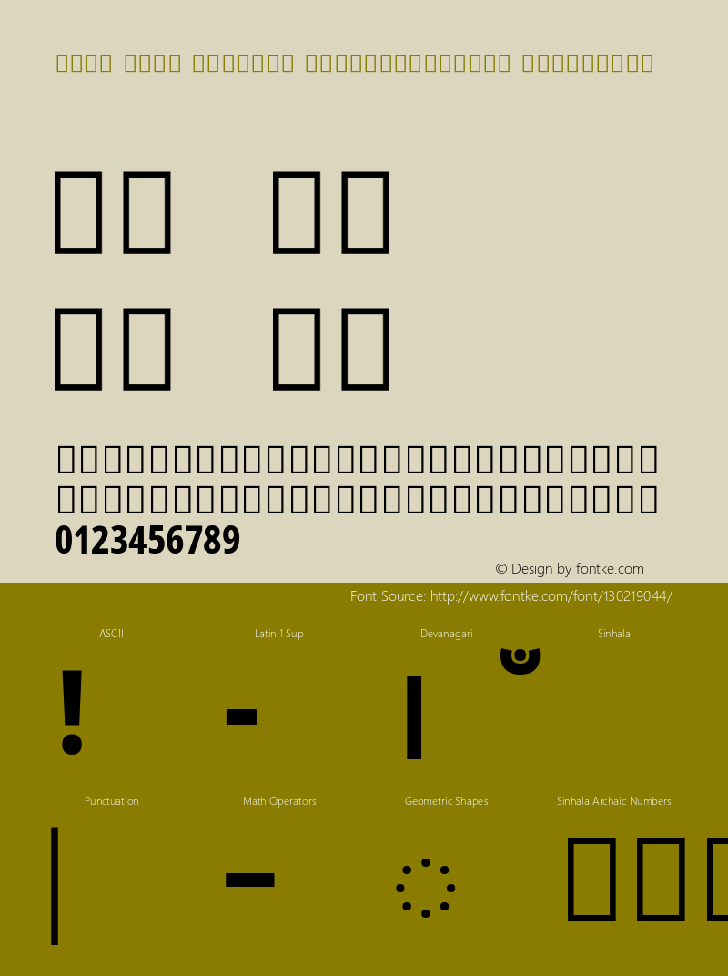 Noto Sans Sinhala ExtraCondensed ExtraBold Version 2.001; ttfautohint (v1.8.3) -l 8 -r 50 -G 200 -x 14 -D sinh -f none -a qsq -X 