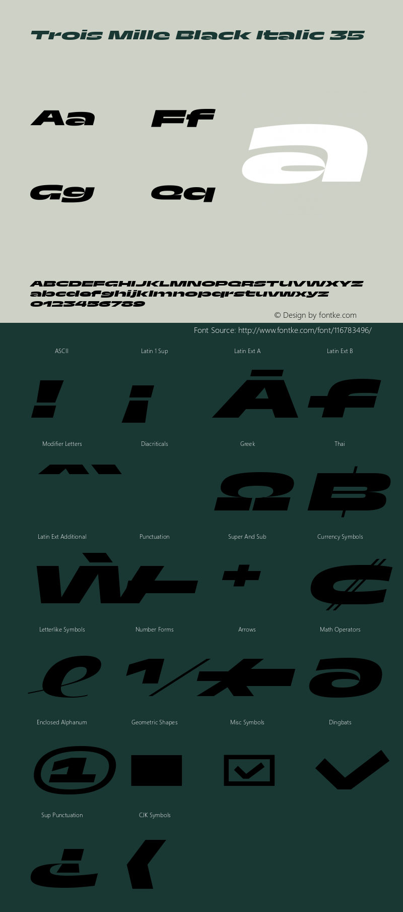 Trois Mille Black Itl 35 Version 1.000;hotconv 1.0.109;makeotfexe 2.5.65596 Font Sample