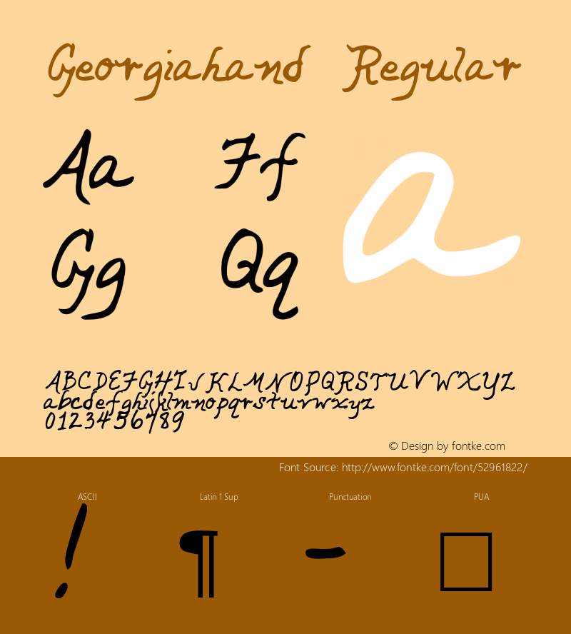 Georgiahand Altsys Metamorphosis:3/2/95 {DfLp-URBC-66E7-7FBL-FXFA} Font Sample