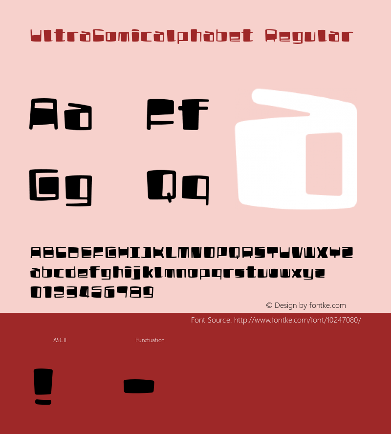 UltraComicalphabet Regular Macromedia Fontographer 4.1J 03.6.22 Font Sample