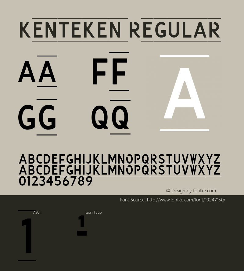 Kenteken Regular Version 1.0 Font Sample