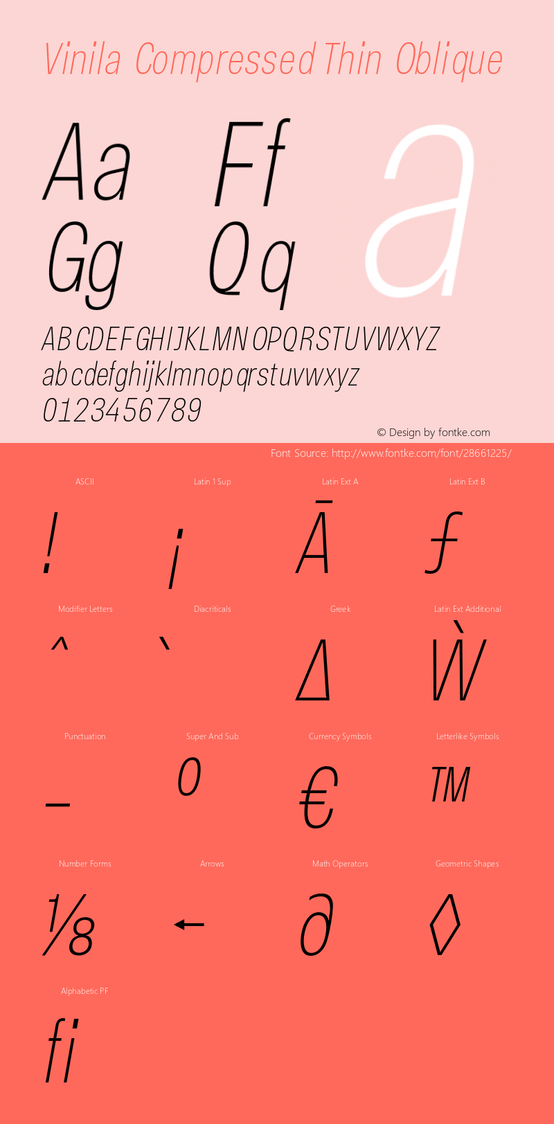 VinilaCompressed-ThinObl Version 1.000 | wf-rip DC20190215 Font Sample