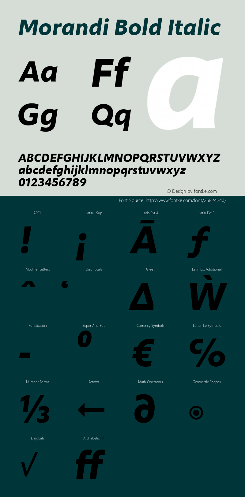 Morandi Bold Italic Version 1.20, build 14, gb1060, s3 Font Sample