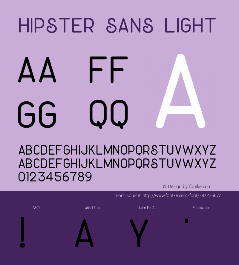 Hipster Sans Light Version 1.002;Fontself Maker 3.3.0 Font Sample