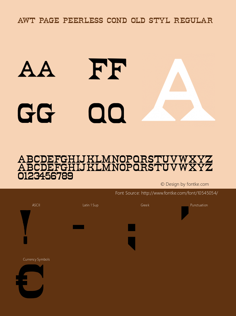 AWT Page Peerless Cond Old Styl Regular Version 1.10 October 31, 2013 Font Sample