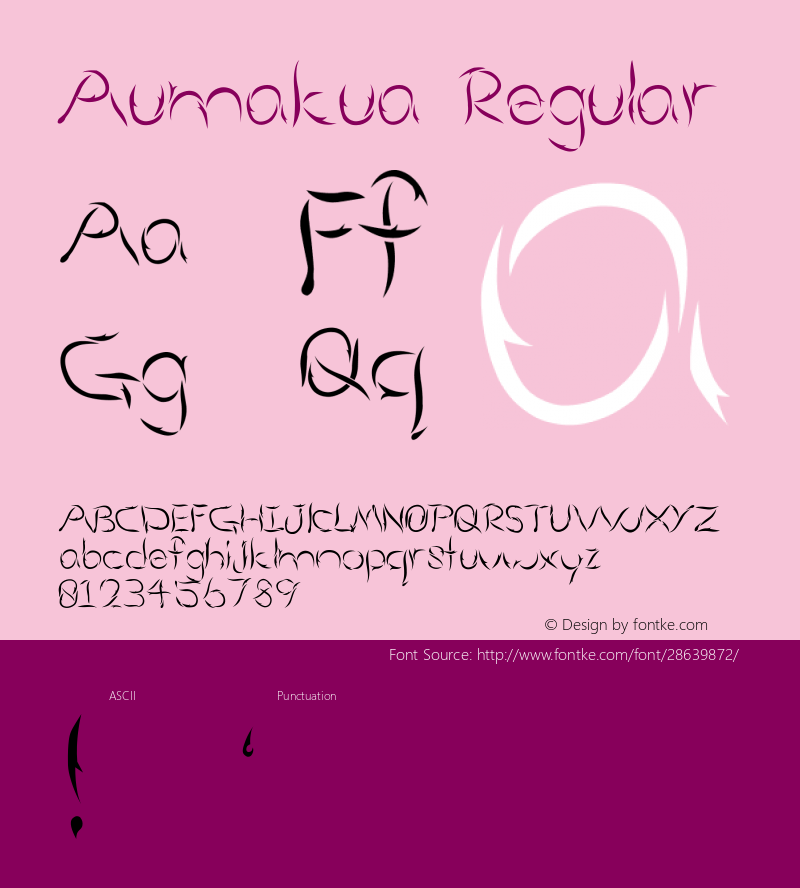 Aumakua Regular  Font Sample