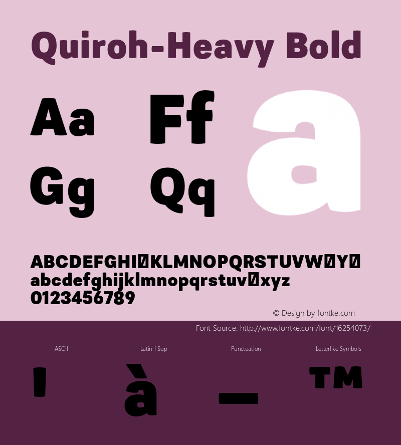 Quiroh-Heavy Bold Version 1.0 Font Sample