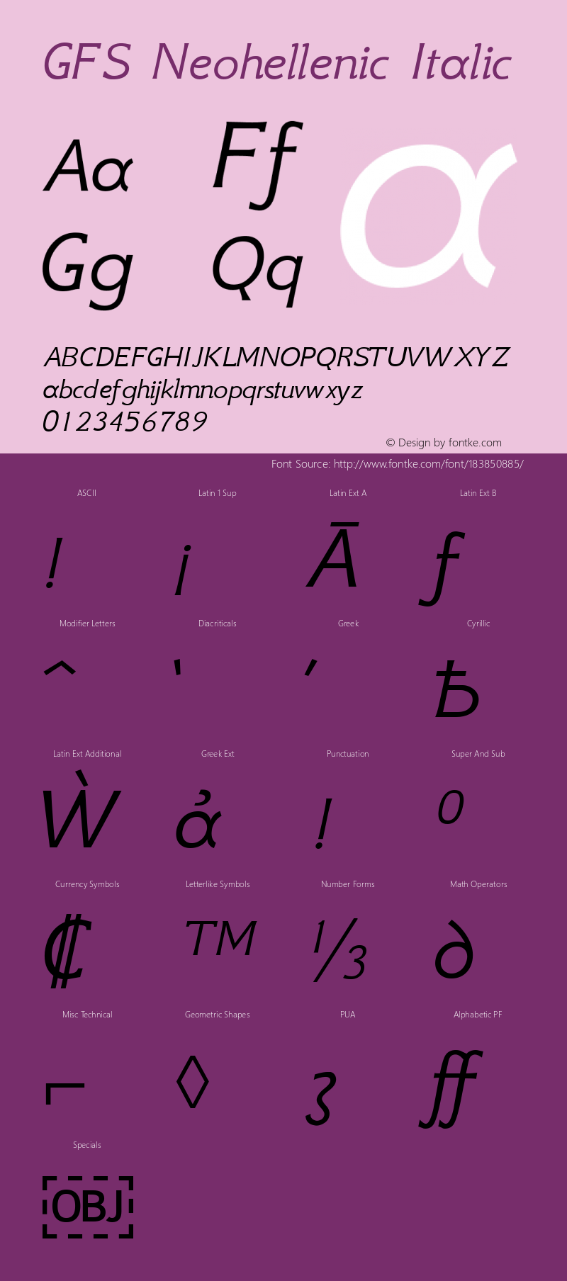 GFS Neohellenic Italic Version 1.0图片样张