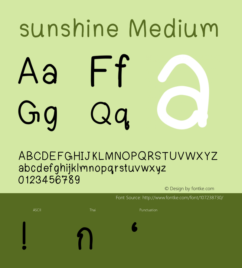 sunshine Version 001.000 Font Sample