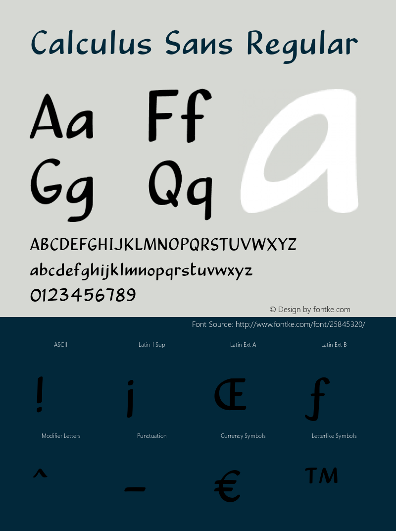 CalculusSans-Regular 1.000 Font Sample