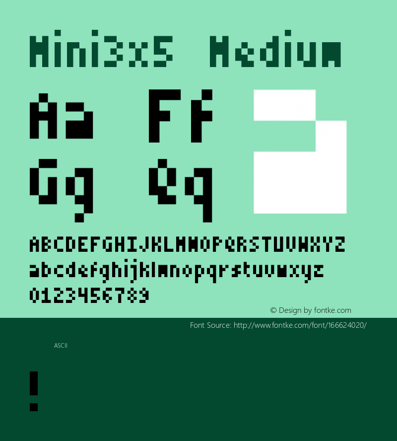 Mini3x5 Version 001.000 Font Sample