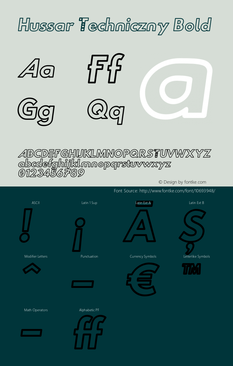 Hussar Techniczny Bold Version 0.77 Font Sample