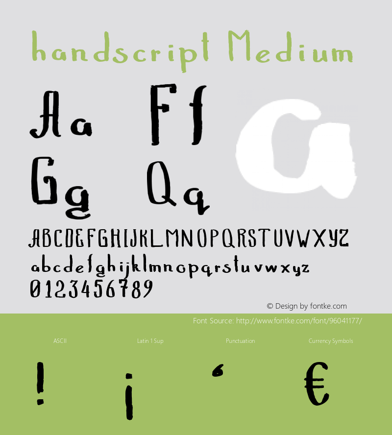 handscript Version 001.000 Font Sample