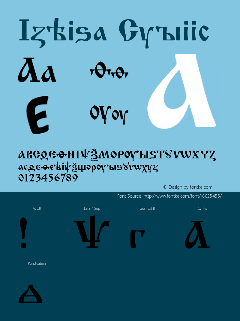 Izhitsa Cyrillic 001.000 Font Sample