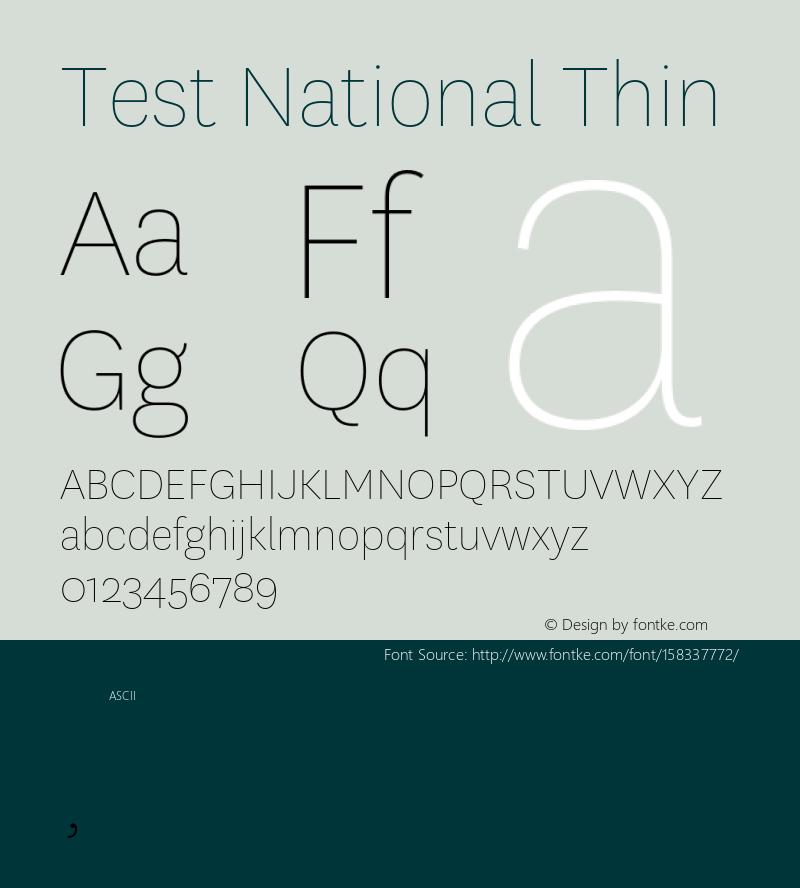 Test National-Thin 2.001 Font Sample