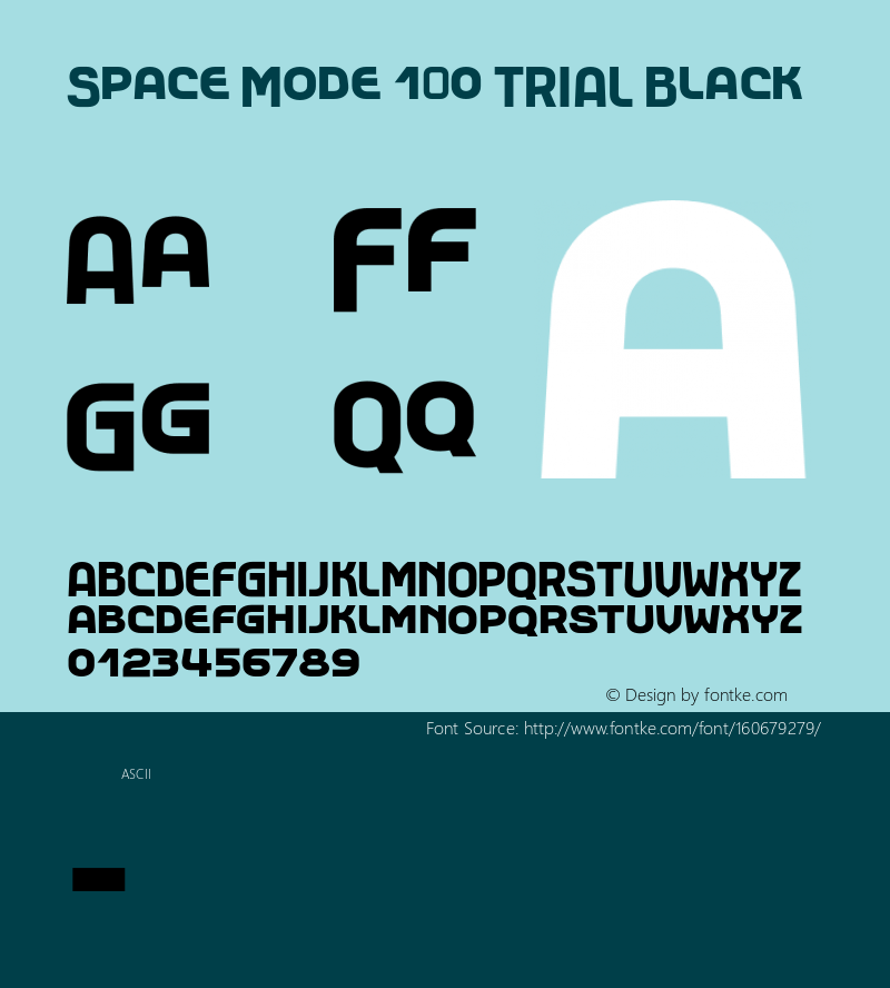 Space Mode 1.0 TRIAL Black Version 1.000;hotconv 1.0.109;makeotfexe 2.5.65596 Font Sample