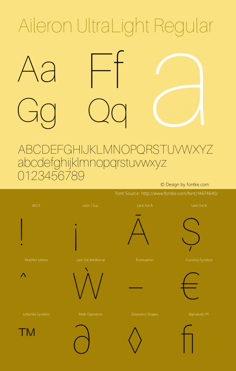 Aileron UltraLight Regular Version 1.102;PS 001.102;hotconv 1.0.70;makeotf.lib2.5.58329 Font Sample