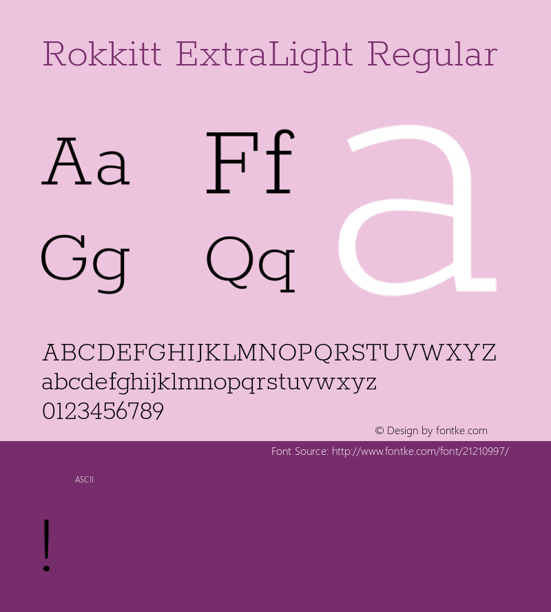 Rokkitt ExtraLight Regular  Font Sample